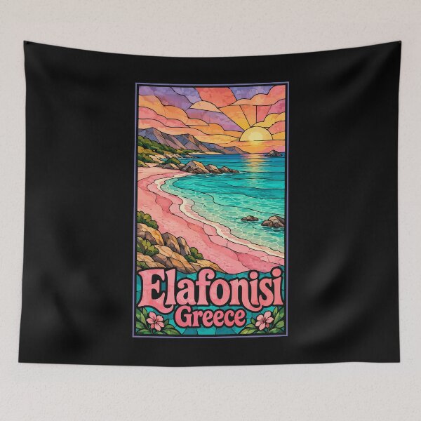 Item preview, Elafonisi Beach Crete Greece Travel Stained Glass Art designed and sold by TomFrontierArt.