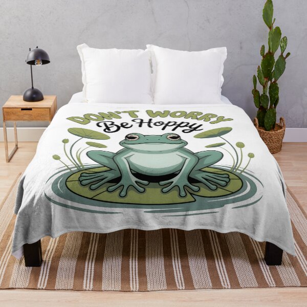 Item preview, Cute Frog Lily Pad Yoga Pun Don't Worry Be Hoppy Design designed and sold by 108stillness.