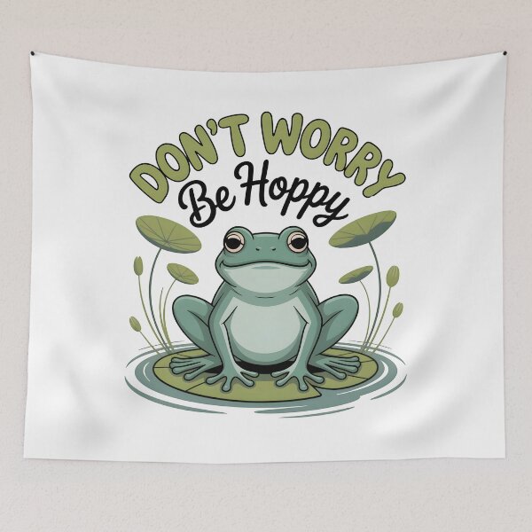 Item preview, Cute Frog Lily Pad Yoga Pun Don't Worry Be Hoppy Design designed and sold by 108stillness.