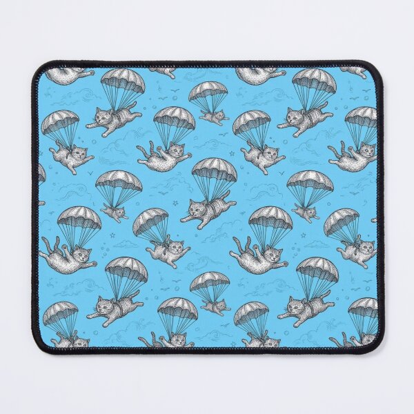 Item preview, Skydiving Cat Seamless Pattern Funny Adventure Cat Wild Pattern Gift designed and sold by FurRealStudioCo.