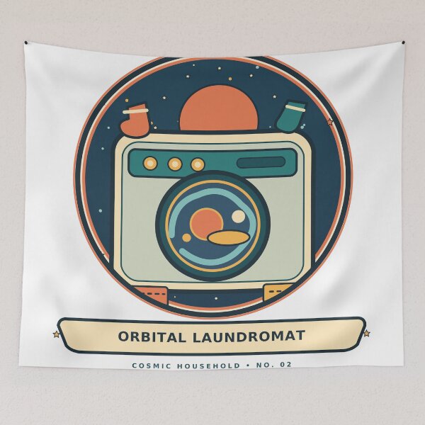 Item preview, Orbital Laundromat – Cosmic Laundry and Miniature Planets designed and sold by Art Studio Shams.
