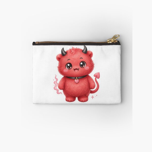 Item preview, Cute Red Demon Kawaii Monster with Heart Charm designed and sold by ExploreAura Studio.