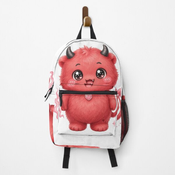 Item preview, Cute Red Demon Kawaii Monster with Heart Charm designed and sold by ExploreAura Studio.