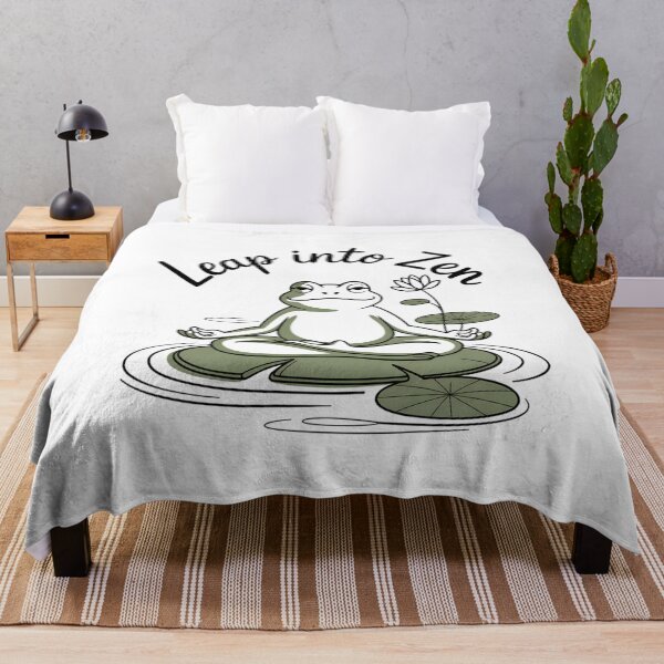 Item preview, Zen Frog Lily Pad Yoga Illustration Olive Green designed and sold by 108stillness.