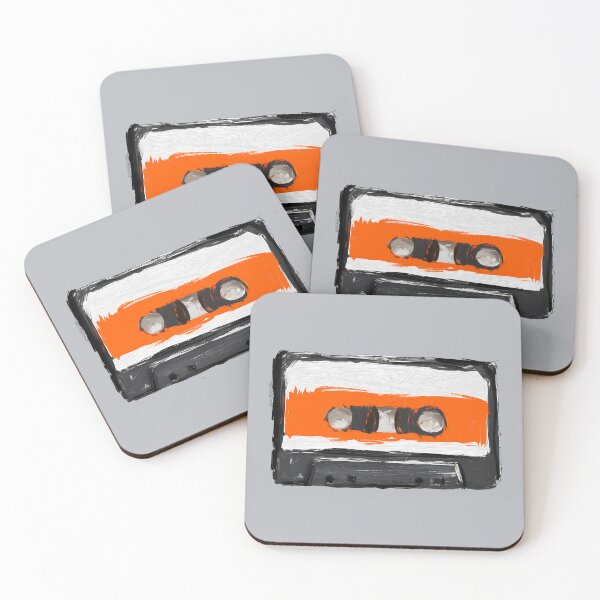Item preview, Retro Cassette Tape Painting - Orange Abstract Brush Art designed and sold by peterdesigns.