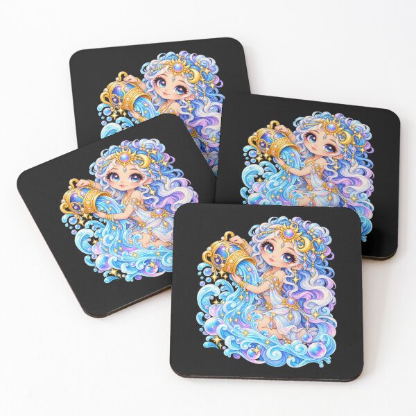 Item preview, Little Cosmic Wave – Cute Kawaii Aquarius Zodiac designed and sold by RockitBaby.