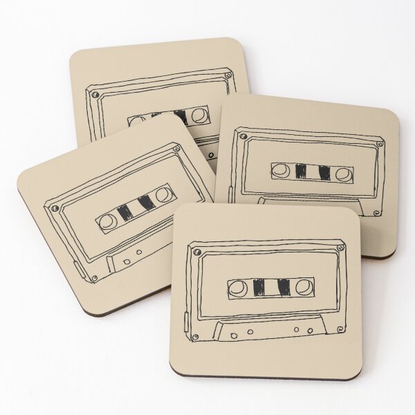 Item preview, Retro Cassette Tape Line Drawing Hand Drawn Sketch designed and sold by peterdesigns.
