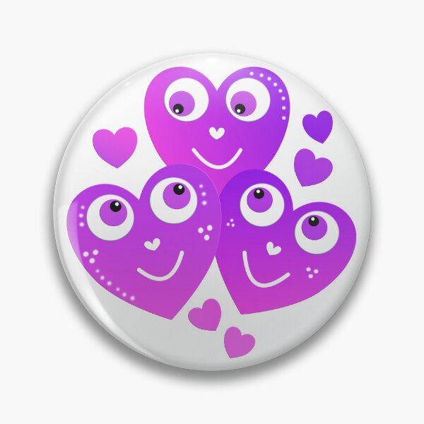 Item preview, cute pink hearts smiling at each other purple heart designed and sold by creationsforyu.
