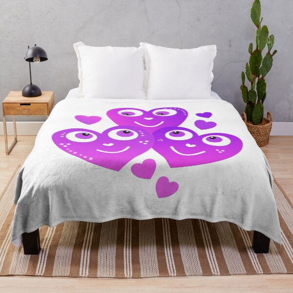 Item preview, cute pink hearts smiling at each other purple heart designed and sold by creationsforyu.
