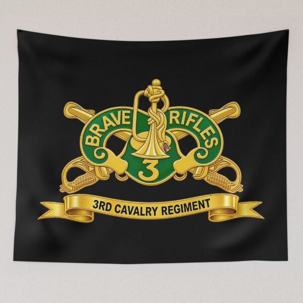 Item preview, 3rd Cavalry Regiment w Br - Ribbon - 3D - Transparent designed and sold by Military Insignia Products.