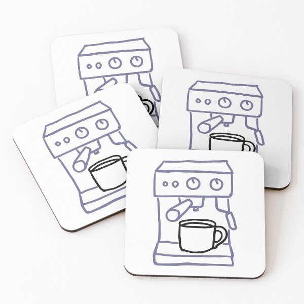 Item preview, Espresso Machine Doodle with Coffee Cup Hand Drawn Art designed and sold by peterdesigns.