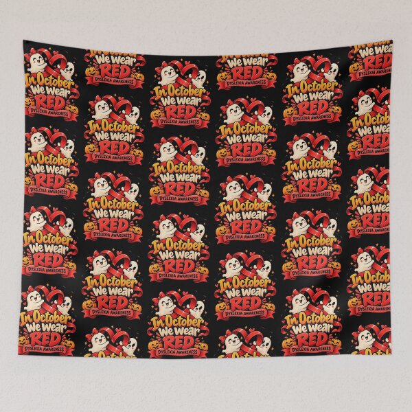 Item preview, In October We Wear Red Dyslexia Awareness Design designed and sold by DarkRelicStudio.