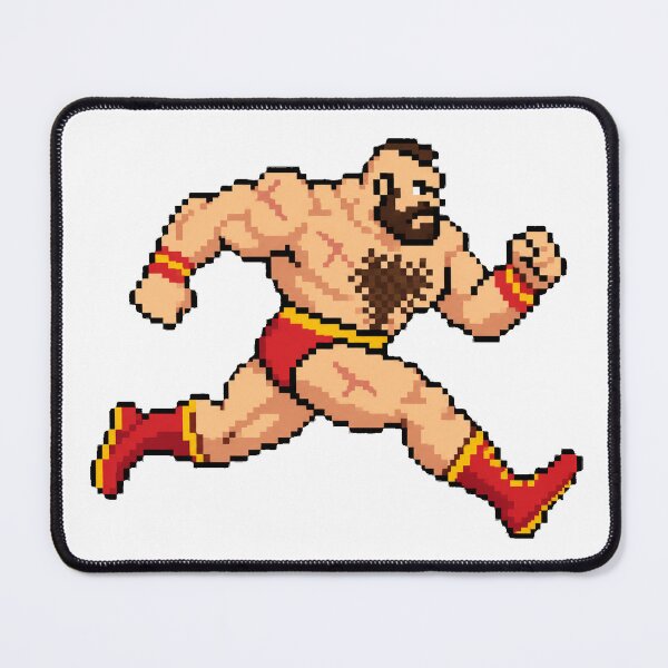 Item preview, Zangief Running – Retro Arcade Pixel Art designed and sold by RunningPixelCup.