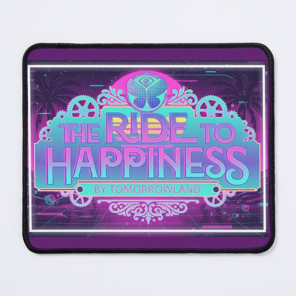 Item preview, The Ride to Happiness Logo Vaporwave - Plopsaland de Panne Spinning Ride (Theme Park Fan Art) designed and sold by FoolishDreamers.