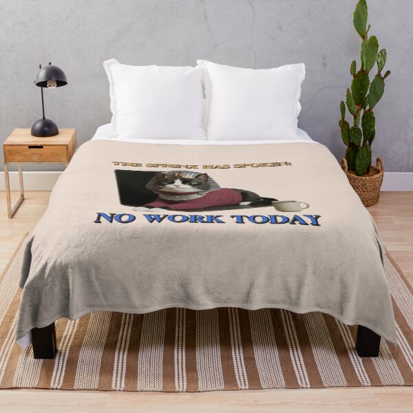 Item preview, The Sphinx Has Spoken No Work Today Funny Pharaoh Cat on Laptop designed and sold by Pharaoh Funnies.