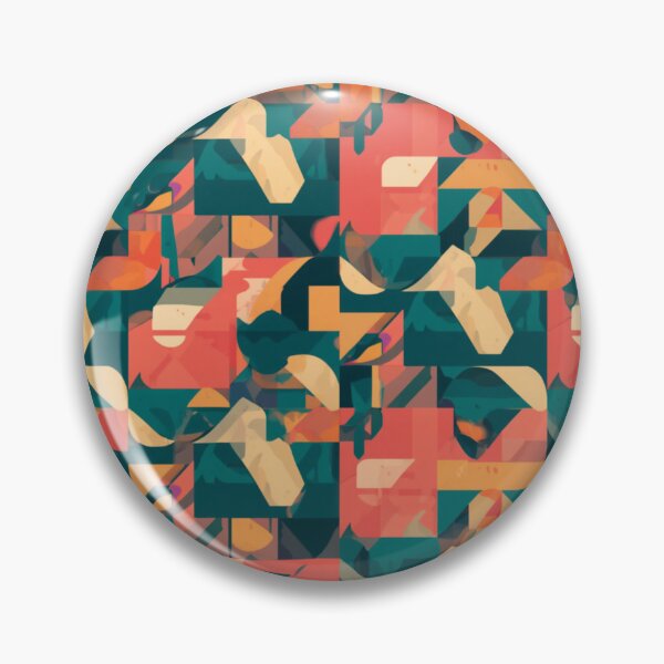 Item preview, Retro Geometric Patchwork Pattern – Abstract Mid Century Modern Art designed and sold by My Gluten Free Life UK.