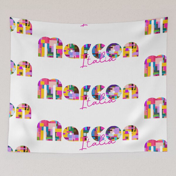 Item preview, Marcon, Venezia, Torino, Italy, Italia, colorful typography design for travellers designed and sold by Wanderful-roads.