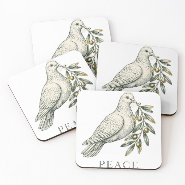 Item preview, Peace Dove Olive Branch – Elegant Gold Line Art Christmas designed and sold by CozyCornerDesigns.