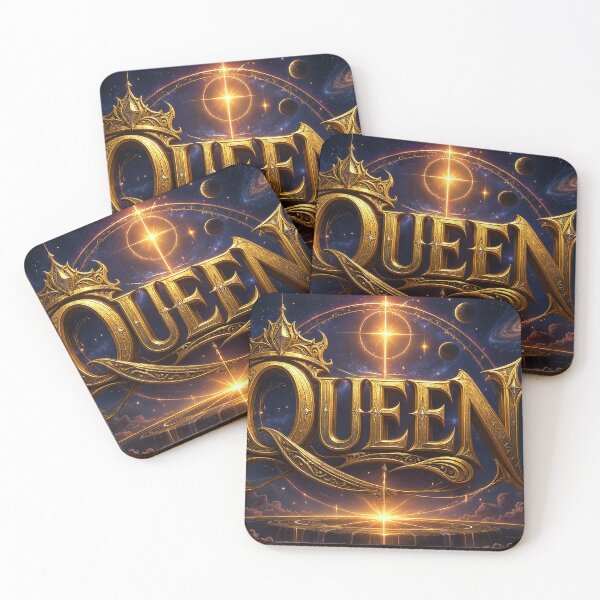 Item preview, QUEEN | Sovereign Presence Cosmic Typography Art designed and sold by NeonSpiritArt.