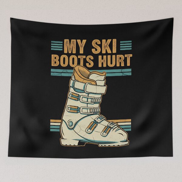 Item preview, My Ski Boots Hurt Skiing Caution Emblem T designed and sold by GCFULLA.