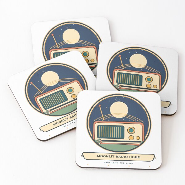 Item preview, Moonlit Radio Hour – Retro Radio and Night Flowers designed and sold by Art Studio Shams.