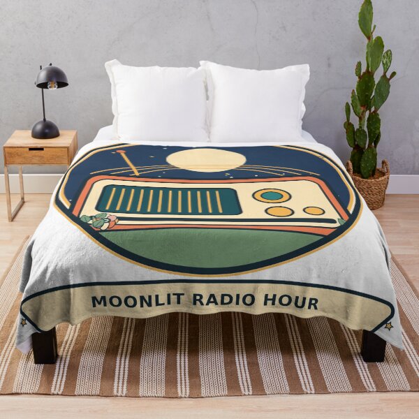 Item preview, Moonlit Radio Hour – Retro Radio and Night Flowers designed and sold by Art Studio Shams.