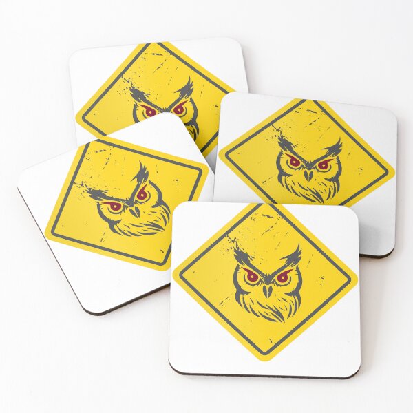 Item preview, Owl Warning Sign designed and sold by Artful-inks.