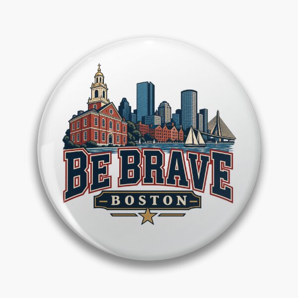 Item preview, Be Brave Boston – Vintage Skyline & Old State House – Retro Collegiate Art Tee designed and sold by bobscraze.