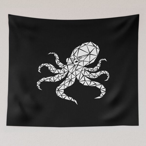 Item preview, White Geometric Octopus designed and sold by Espyr.Art.