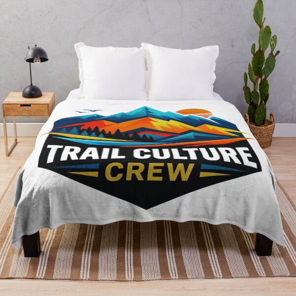 Item preview, Trail Culture Crew Neon Mountain Adventure Emblem designed and sold by GabeMountainArt.