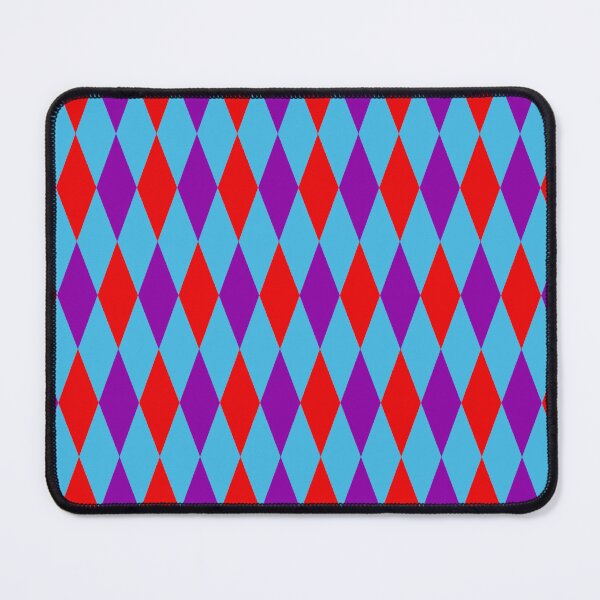 Item preview, Red Purple On Blue Harlequin Diamonds Pattern   designed and sold by PatternTitan.