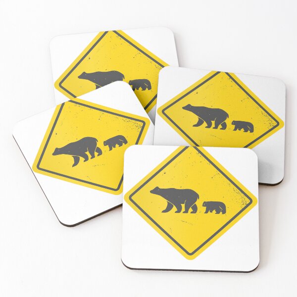 Item preview, Bear Crossing Warning Sign designed and sold by Artful-inks.