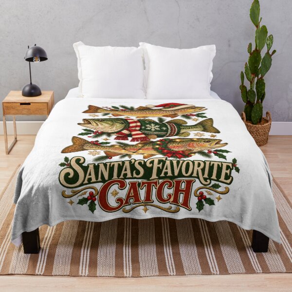 Item preview, Santa’s Favorite Catch , Christmas Fishing Design designed and sold by ZAKE-store.