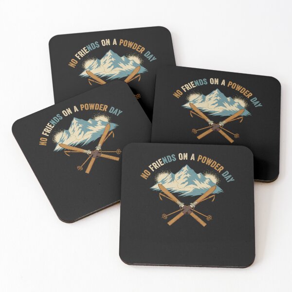Item preview, No Friends on a Powder Day Skiing Alpine Badge T designed and sold by GCFULLA.
