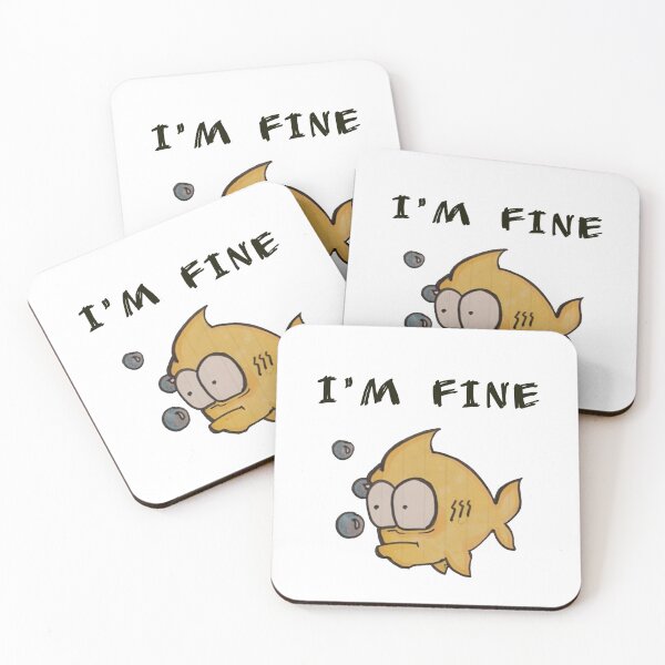 Item preview, Stressed Fish - I'm Fine designed and sold by PrintGuyStudio.