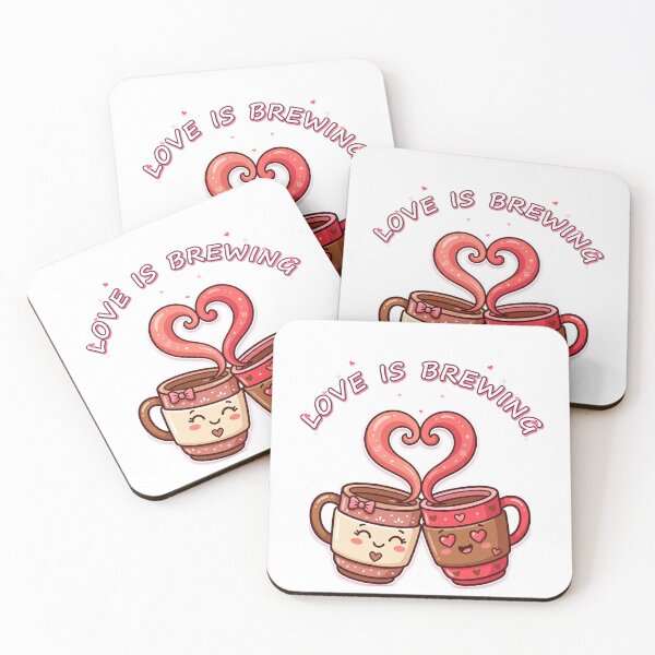 Item preview, Love Is Brewing Cute Coffee Cups Valentine Couple Romantic T-Shirt designed and sold by Giobb-Artwork.