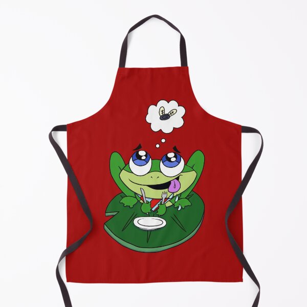 Item preview, Hungry Kawaii Frog Waiting for Fly – Funny Lily Pad Cartoon designed and sold by CozyCritters8.