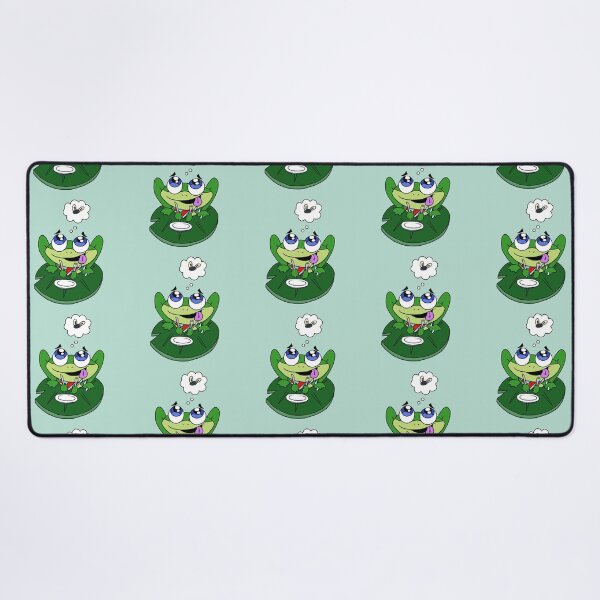 Item preview, Hungry Kawaii Frog Waiting for Fly – Funny Lily Pad Cartoon designed and sold by CozyCritters8.