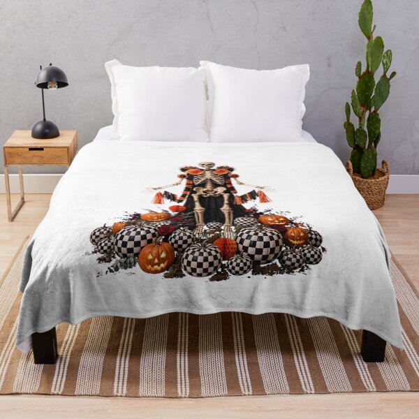 Item preview, Skeleton Checkered Pumpkins Halloween Decor Art designed and sold by AMAZING1SHOP.