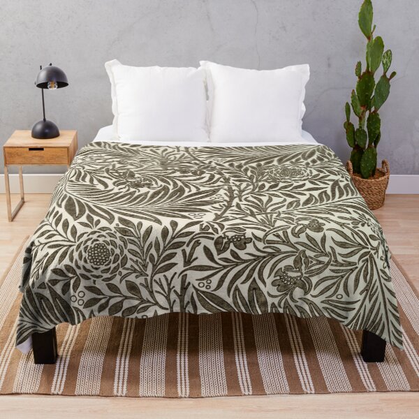 Item preview, William Morris Larkspur Charcoal Cream Botanical Pattern designed and sold by AuraMuse Studio.