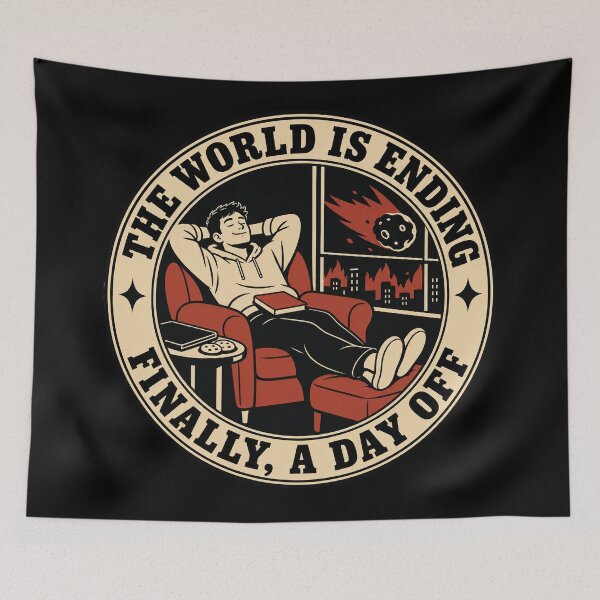 Item preview, THE WORLD IS ENDING FINALLY, A DAY OFF designed and sold by Olena Du.