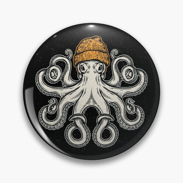 Item preview, Winter Octopus Wearing Beanie Cute Ocean Animal Art designed and sold by Dabbing Turtle Designs.