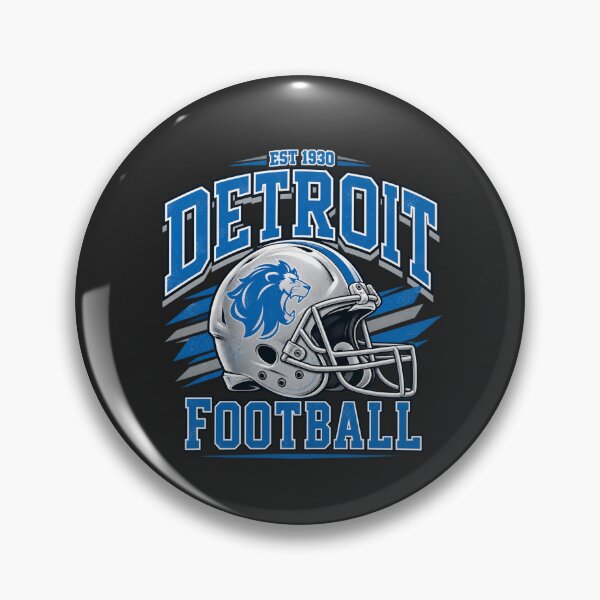 Item preview, Detroit Lions Helmet EST 1930 Football Classic Blue Silver designed and sold by VintageSocArt.