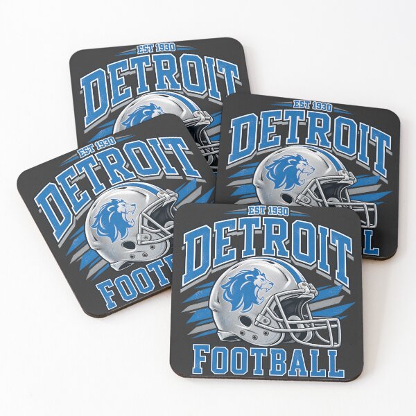 Item preview, Detroit Lions Helmet EST 1930 Football Classic Blue Silver designed and sold by VintageSocArt.