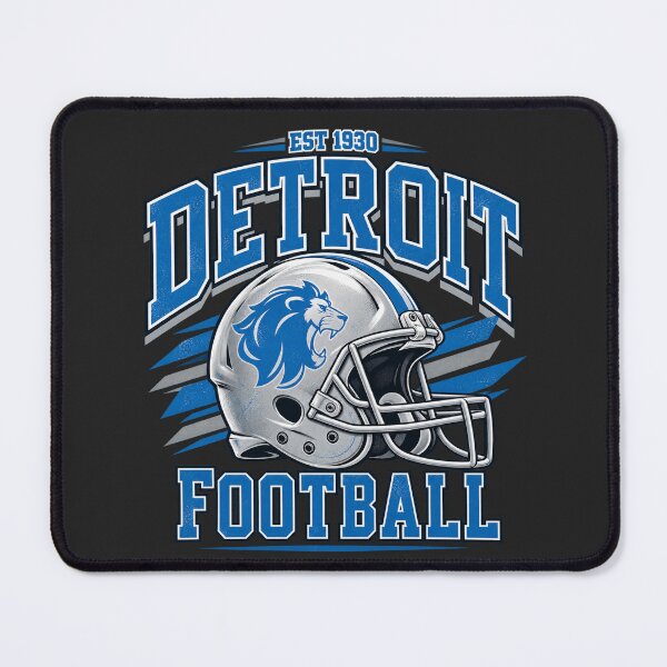 Item preview, Detroit Lions Helmet EST 1930 Football Classic Blue Silver designed and sold by VintageSocArt.