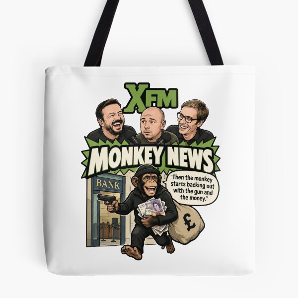 Item preview, XFM - Ricky Gervais Show: Memorable Moments - Karl's Monkey News Story about the Monkey Bank Robber designed and sold by LoveSomethingDifferent.