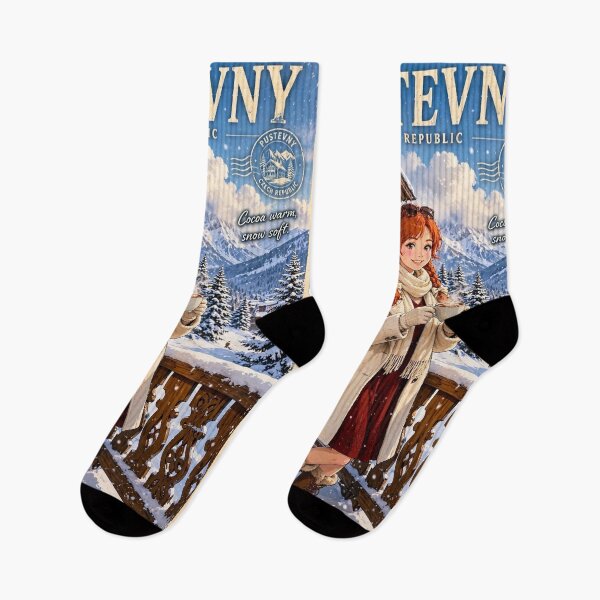Item preview, Czech Republic — Pustevny — Hot Chocolate in a Snowy Mountain Village designed and sold by DibujandoPorfa.
