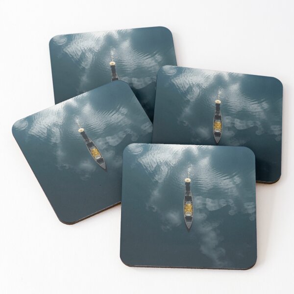 Item preview, Tiny Boat on Deep Teal Water designed and sold by ConcreteCandy.