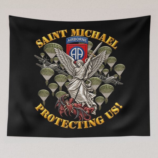 Item preview, 82nd Airborne Div - Saint Michael - Protecting Us - Mass Tac - Colorized Demon - 3D - Transparent designed and sold by Military Insignia Products.