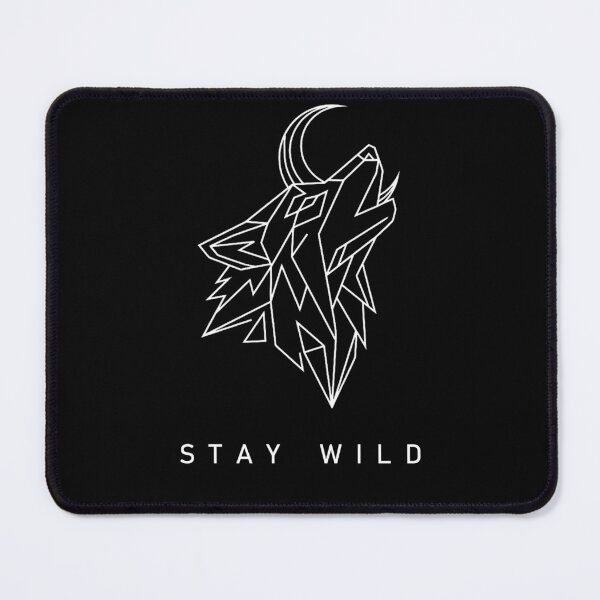 Item preview, Stay Wild Geometric Wolf Head Crescent Moon Minimalist Tattoo T-Shirt designed and sold by Giobb-Artwork.